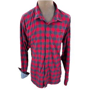 L.L. Bean Flannel Shirt Men's Check Red Blue Soft Button Front Warm 3XL